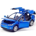 thumbnail image 1 of Coche Tesla modelo X90 fundido a escala 1:32 de metal con cierre retráctil, 1 of 5