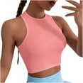 thumbnail image 2 of ALLLIST Going Out Tops for Women Pink Slim Sleeveless Crew Neck Solid Cropped Tank Tops Tank S, 2 of 7