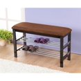 thumbnail image 2 of Trent Home Wood Shoe Bench with Chocolate Microfiber Upholstered Seat, 2 of 3