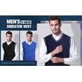 thumbnail image 3 of SSLR V-Neck Sweater Vest for Men, Cable Knitted Pullover Sweaters Vest Tops, 3 of 8