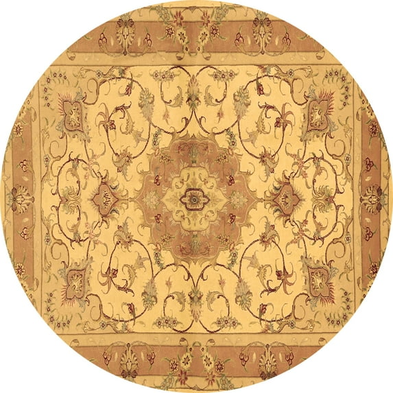 Ahgly Company Indoor Round Persian Brown Traditional Area Rugs, 7' Round