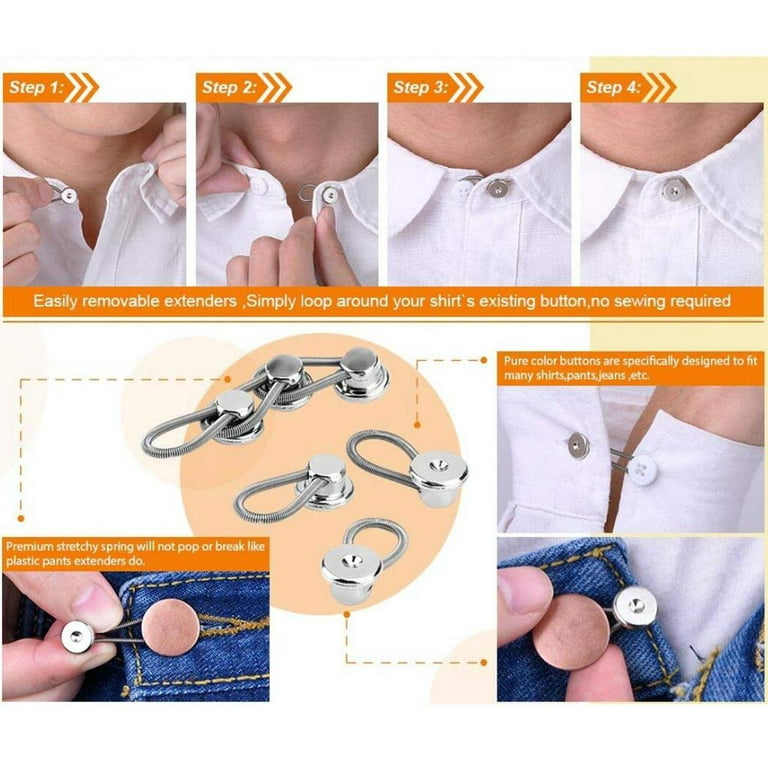5/9pcs Shirt Collar Button Extender Invisible Neck Extender Stretch Wonder  Button Extenders for Men Women