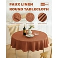 thumbnail image 3 of Decorelia Nappes Rondes en Faux Lin d'Automne 60 Pouces, Housse de Nappe Ronde Rustique Imperméable Lavable à Texture pour Salle à Manger Cuisine Fête Style Ferme Extérieur (60 Pouces, Ronde (2-4 Places), Orange Brûlé), 3 of 14