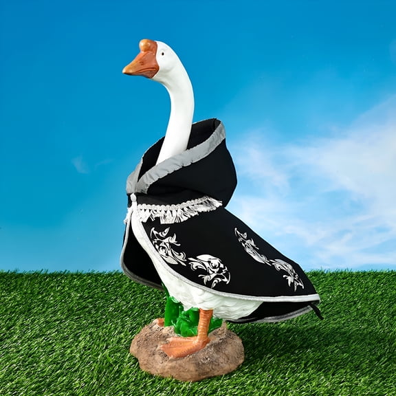 AUQ Halloween Goose Outfit Lawn Porch Goose Clothes Cement Goose Halloween Cape for Outdoor Yard Lawn Statue Duck Porch Goose Outfit
