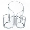 thumbnail image 1 of Estuche de almacenamiento transparente para brochas de maquillaje, solución de almacenamiento multifuncional de 3 compartimentos con diseño de ondas grandes de acrílico, 1 of 1