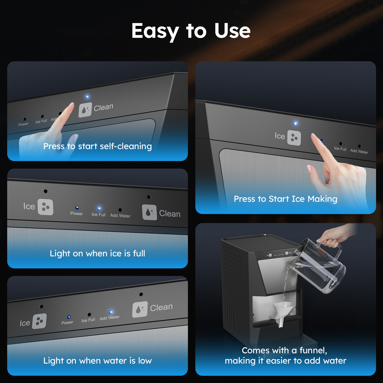 Joreek Clear Ice Ball Maker Countertop, 40Pcs/day, 2Pcs Ready in 60Mins, Self-Cleaning, Sphere Ice Maker Machine with Self-Cleaning for Whiskey/Brandy/Rum