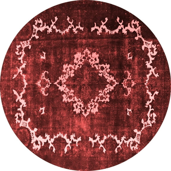 Ahgly Company Indoor Round Persian Red Bohemian Area Rugs, 4' Round