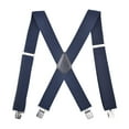 thumbnail image 4 of Casual Men Suspenders X Shaped Adults Hooks Button Trousers Suspender Heavy Duty Back Belt Elastic Straps Pants Suspender for School Choir Dark Blue, 4 of 8