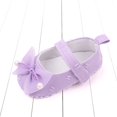 thumbnail image 5 of WEIYLL Shoes for Girls Summer Flat Bottom Lightweight Round Toe Ribbon Bow Pearl Purple Baby Sports Shoes 12-18 Months, 5 of 8