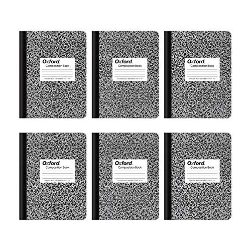 Oxford Composition Notebooks College Ruled Paper 9 3 4 X 7 1 2 Inches 100 Sheets Black 6 Pack Walmart Com Walmart Com