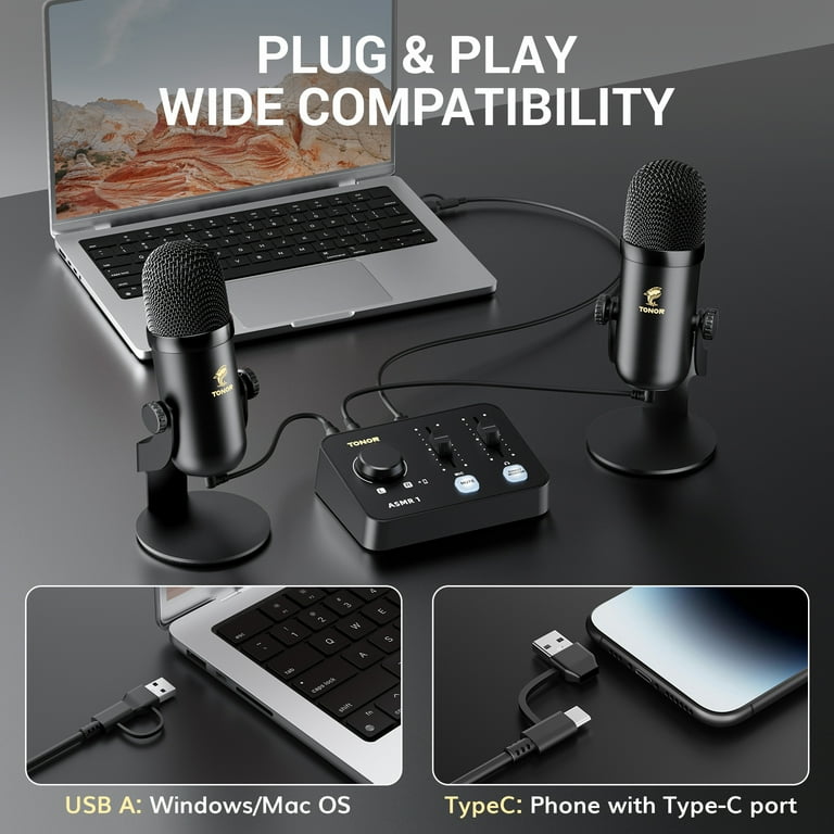 ASMR配信用セット 3D Sound Record&スタンド みお ASMR Microphone Equipment Bundle with Audio Interface, Immersive