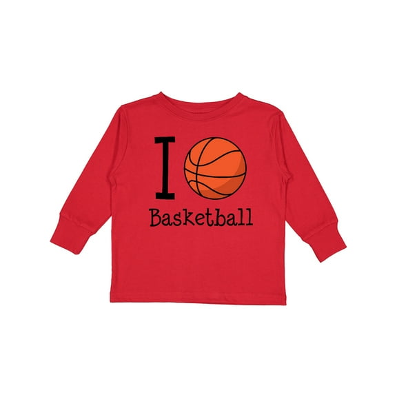 Inktastic I Heart Basketball Boys or Girls Long Sleeve Toddler T-Shirt