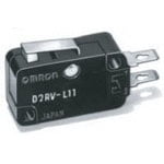 

Omron Electronics D2RV-L11E Switch Snap Action N.O. SPST Short Hinge Lever Solder 0.25A 100VDC 10VA 0.25N Screw Mount