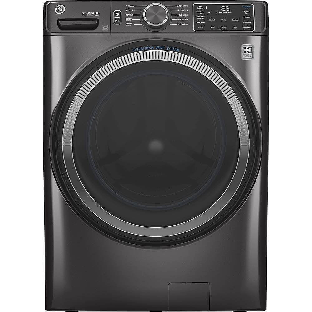 GE Smart White Front Load Washer With OdorBlock UltraFresh Vent System