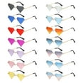 thumbnail image 6 of Vintage Rave Party Festival Eyeglasses Triangle Sunglasses for Women Retro Shades Diamond Shaped Rimless Sun Glasses ORANGE YELLOW, 6 of 8