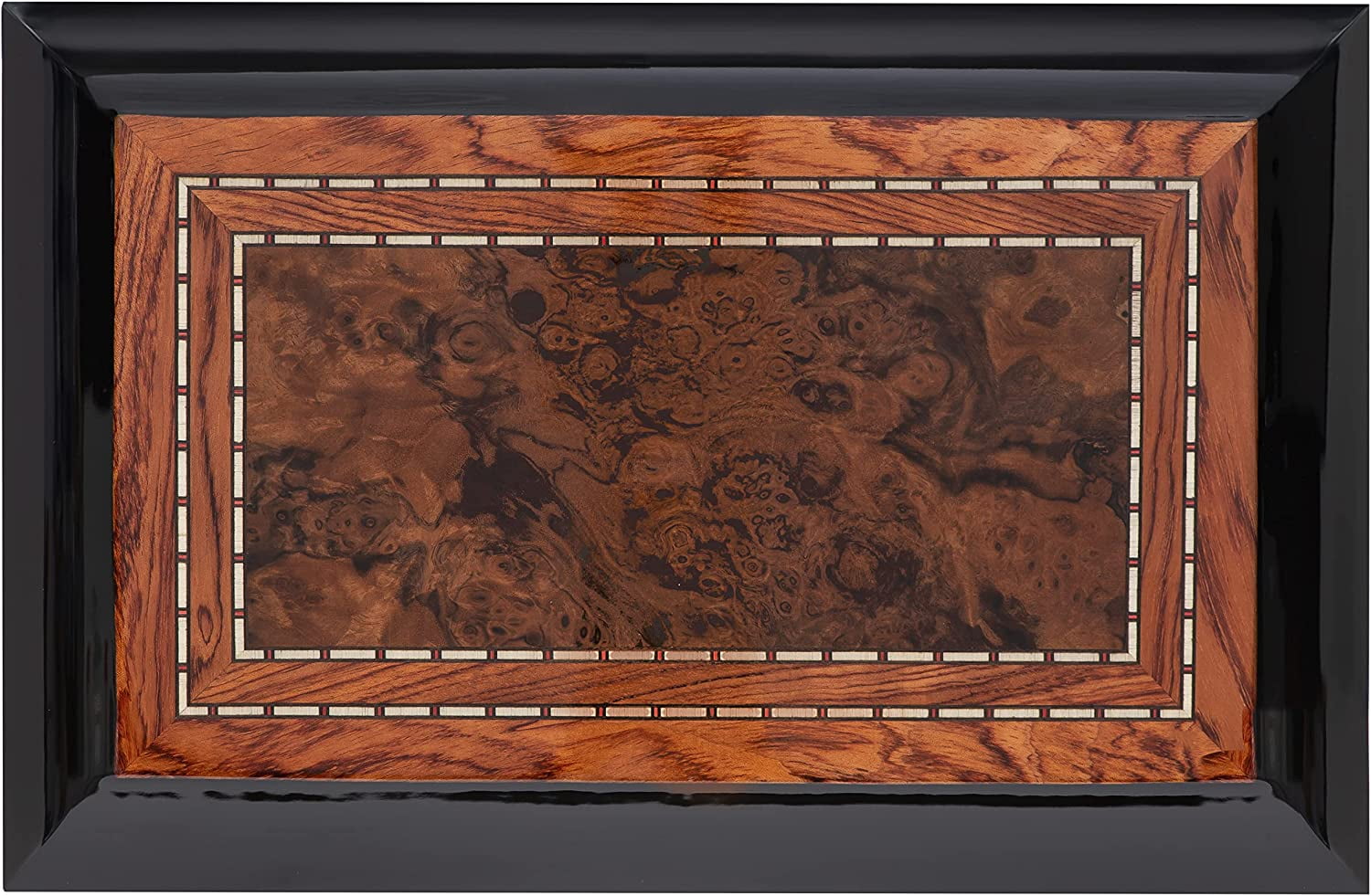 Humidor Supreme Malta Cigar Storage Piano Black and Walnut Burl Wood