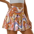 thumbnail image 5 of Yuyamidu Hippie Flowers Tennis Skort Colorful Floral Tennis Skirts for Women High Waisted A Line Golf Pickleball Skirt with Shorts Pockets Stylish Activewear Size L, 5 of 7