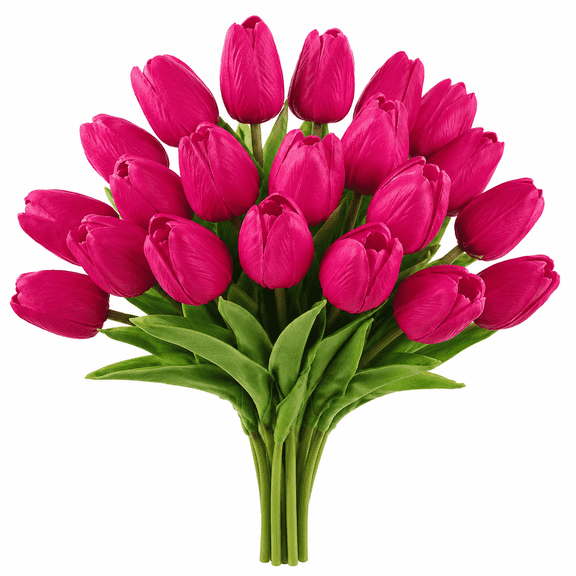 18pcs Red Tulips Artificial Flowers Real Touch Faux Tulip Bouquet, Fake Red Tulips with Stems for Mother’s Day, Easter, Spring Home Table Decor, Wedding Arrangement and Gifts