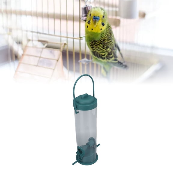 Comedero Para Pájaros, De Gancho Para Comedero De Pinzón Duradero De Boca Ancha Colgante Con 2 Puertos Para Exteriores