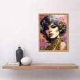 thumbnail image 2 of Young Woman Gold Glam Glitter Sparkle Aesthetic Splat Paint Portrait Teen Room Art Print Framed Poster Wall Decor 12x16 inch, 2 of 5