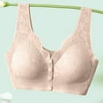 thumbnail image 6 of YWDJ Bras for Women Plus Size Front Closure Comfy Bras No Wires Lounge Bras Wide Strap Full Coverage Push up Wrap Comfortable Bras Padded Plus Size Comfortable Bras Solid Bras Beige 2XL, 6 of 7