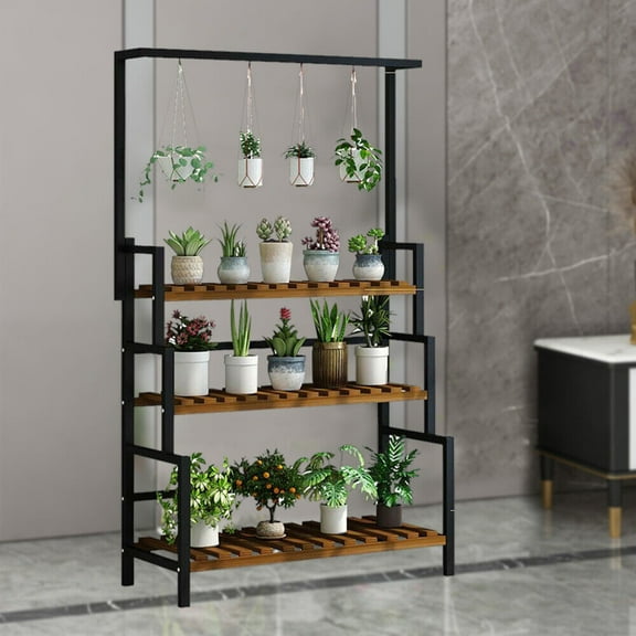 Metal Plant Stand 3-Tier Rack Flower Pot Shelf Garden Indoor Outdoor Display for living rooms, bedrooms