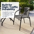 thumbnail image 5 of Flash Furniture 28'' Round Glass Metal Table with Gray Rattan Edging and 4 Gray Rattan Stack Chairs, 5 of 13
