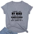 thumbnail image 3 of Nueva camiseta divertida con letras MY MIND Just WANDERED OFF para mujer, camiseta de manga corta, informal, estilo hip hop, cuello en V, camiseta de moda para chica con letras, 3 of 4
