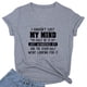thumbnail image 3 of Nueva camiseta divertida con letras MY MIND Just WANDERED OFF para mujer, camiseta de manga corta, informal, estilo hip hop, cuello en V, camiseta de moda para chica con letras, 3 of 4