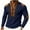 #0130-Navy, variant on Men's Suede Shirt Retro Stand Collar Tether Half-Open Long Sleeve Top, Stylish Casual Blouse for Vintage Outfits, Daily, Casual, Home