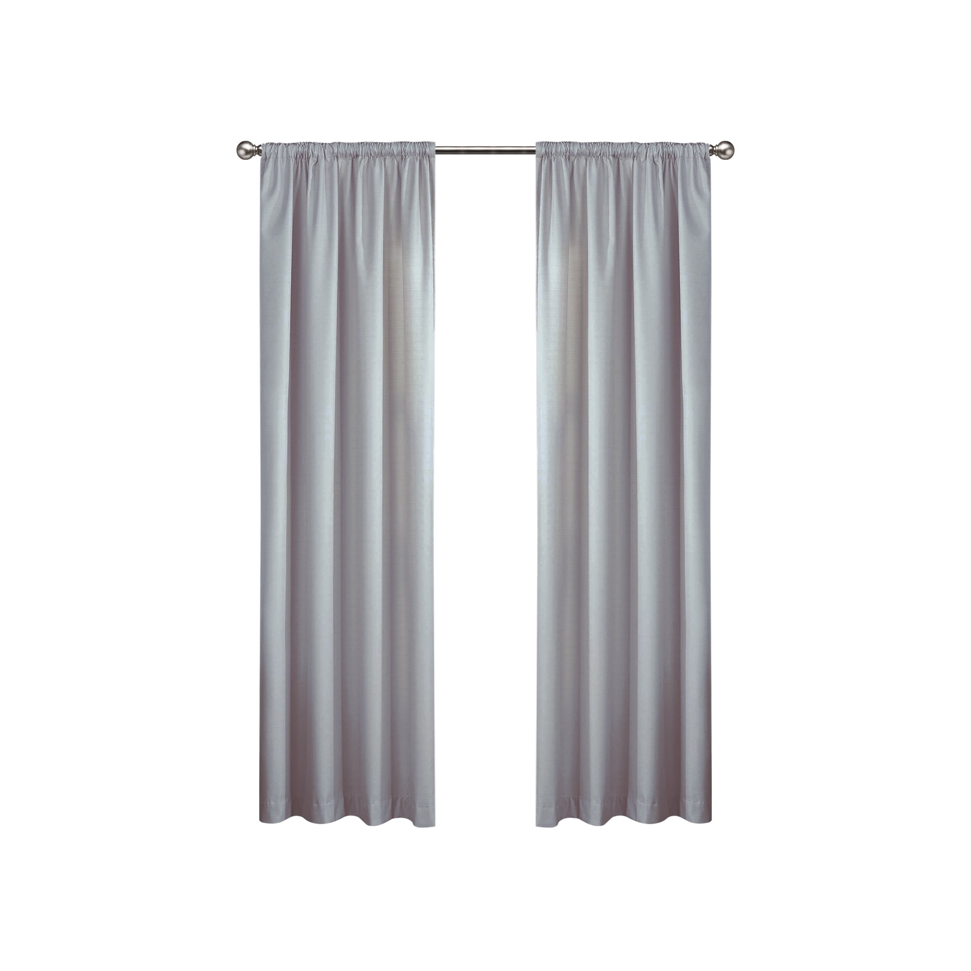 Eclipse Draft Stopper Solid Color Room Darkening Fleece Lined Rod Pocket Single Curtain Panel, Silver, 42 x 84