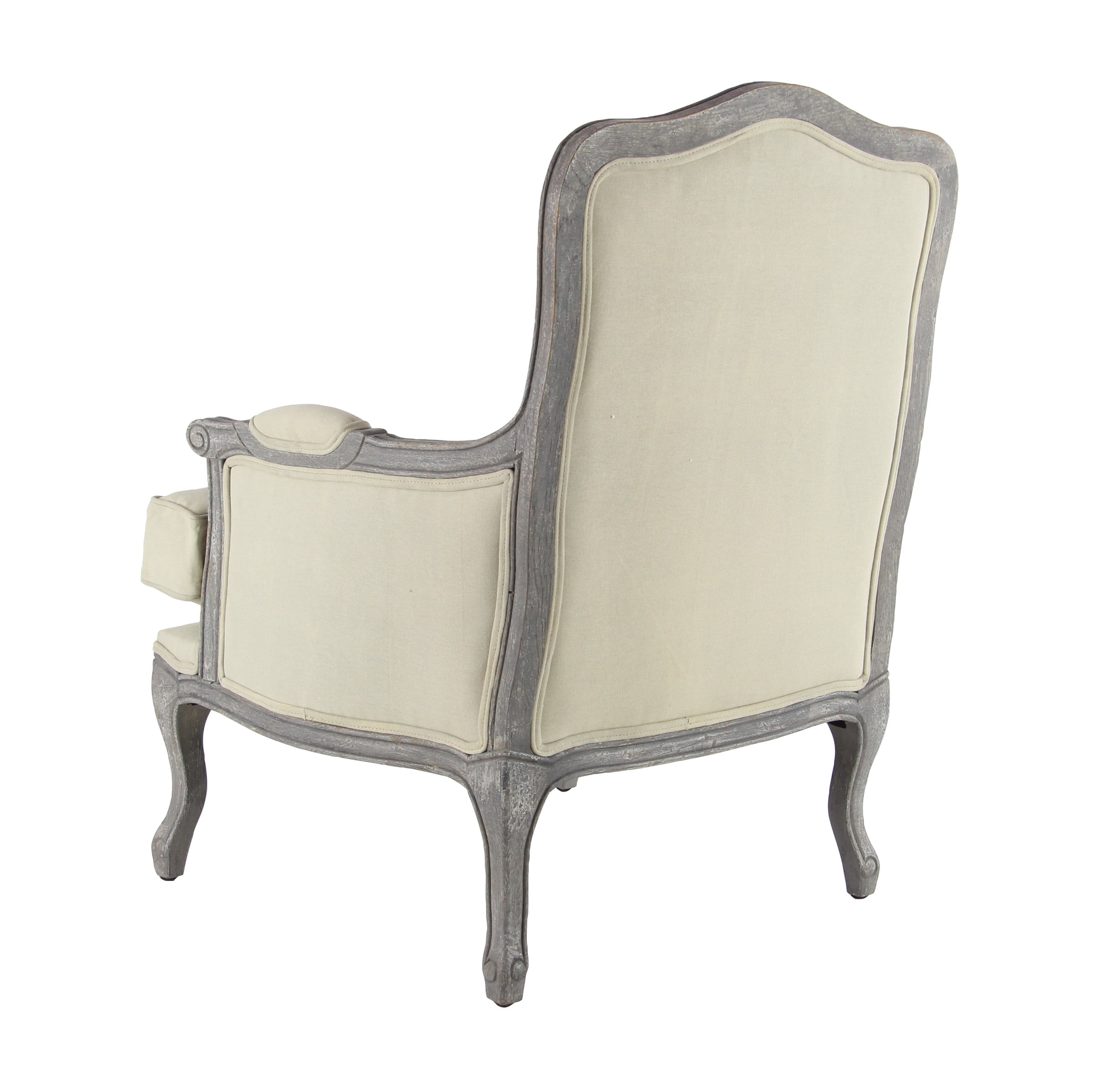 Decmode Traditional 38 X 30 Inch Cream Cushioned Arm Chair
