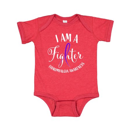 

Inktastic Fibromyalgia Awareness I am a Fighter with Purple Ribbon Gift Baby Boy or Baby Girl Bodysuit
