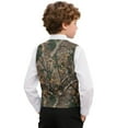thumbnail image 2 of Garronmavis Camo Forest Boys Suit Vest Warm Boy's 3 Button Formal Suit Vest Lightweight Formal Dress Waistcoat Casual Coat Vests with Pockets Fashion Adjustable Back Strap Vests, 2 of 7