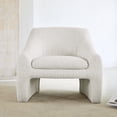 thumbnail image 2 of Modern Accent Chair, Upholstered Arm Chair Living Room Bedroom, Performance Fabric in White, 2 of 10