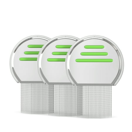 3 Pack Isabella's Clearly Stainless Steel Lice and Nit Combs | Professional Terminator Metal Combs for People and Pets