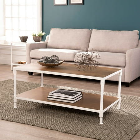 Rectangular Storage Cocktail Table - Southern Enterprises Kya Industrial Rectangular Cocktail Table w/ Storage Shelf