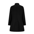 thumbnail image 5 of Women's Lapel Wool Blend Wrap Coat Long Sleeve Button Down Cotton Jackets Casual Cotton Lightweight Tunic Tops Outwear (L, Black), 5 of 6