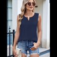 thumbnail image 4 of Camiseta de Tirantes de Verano para Mujer, Sin Mangas, Estilo Informal de Negocios, Básica, Holgada, Elegante, para el Trabajo, 2025. Azul Marino M, 4 of 10