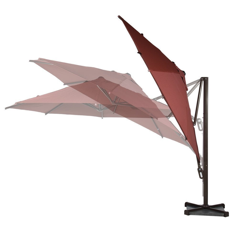 Abba Patio 11-Ft Round Easy Open Offset Outdoor Umbrella with Square Parasol and Cross... by Abba Patio