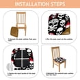 thumbnail image 4 of Skulls with Fire Pattern Seat Covers for Dining Room Chairs Set Of 6,Stretch Printed Washable Chair Seat Cover with Elastic Ties and Button,Removable Waterproof Couch Cushion Covers, 4 of 6