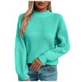 thumbnail image 1 of Kogui Chandails Légers pour Femmes Chandails au Crochet pour Femmes Col Rond Hauts au Crochet Manches Longues Tenues Automne Hiver 2025 Vêtements de Mode (Vert, m), 1 of 5