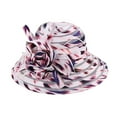 thumbnail image 2 of FUNUONY Kentucky Organza Derby Hats for Women Church Tea Fascinator Wide Brim Sun Hat for Ladies Cocktail Tea Party Hat Flower Church Wedding Bridal Straw Caps Wedding Bridal Flower Church Hat Spring, 2 of 3