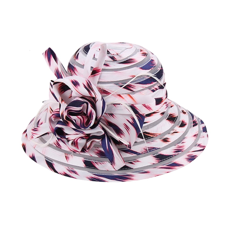 Women\'s Kentucky Derby Hat Organza Wide Brim Sun Hat ZenCart Women Organza Kentucky Sun Hats Wide Brim Flower  main image 4