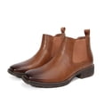 thumbnail image 2 of Dazzher Mens Square Toe Chelsea Boots Slip On Ankle Boots Comfortable Easy On Off Casual Business Shoes, 2 of 7