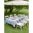 thumbnail image 4 of Outdoor Tablecloth with Umbrella Hole for Patio/Picnic/Party/Camping, Blue Starfish Coastal Waterproof Table Cloth Rectangle Table Cover Washable, Summer Beach Coral Conch Shell (60"x 84"), 4 of 9