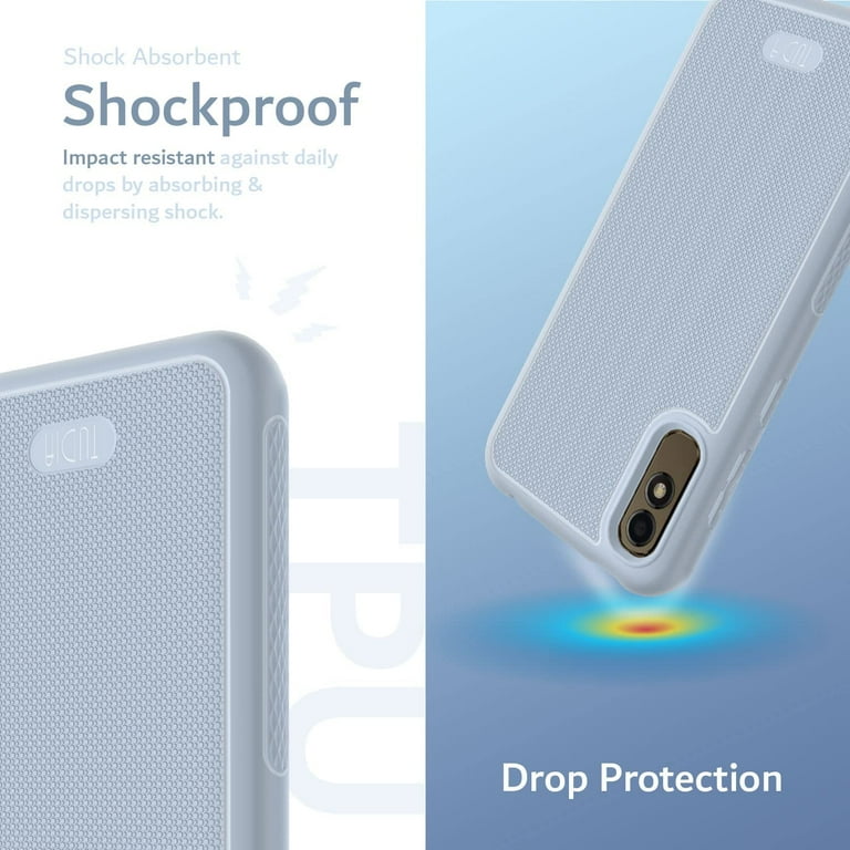 Non-Slip Ultra Slim LINNGrip Case for BLU C5L Max, Light Blue
