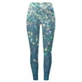 thumbnail image 4 of MKLEKYY Leggins deportivos para mujer push up para mujer Mardi pantalones de yoga ajustados de longitud larga con estampado brillante, 4 of 4