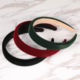thumbnail image 1 of mmirethe 3x Bandeau Large en Velours Durable pour Femmes Cadeau d'Application Souple et Large Vert Rouge Noir 1Set, 1 of 6