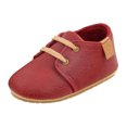 thumbnail image 4 of Quealent Baby Boys Girls Lace Up Leather Sneakers Soft Rubber Sole Oxford Loafers Anti-Slip Toddler Wedding Uniform Dress Shoes Red,5, 4 of 5